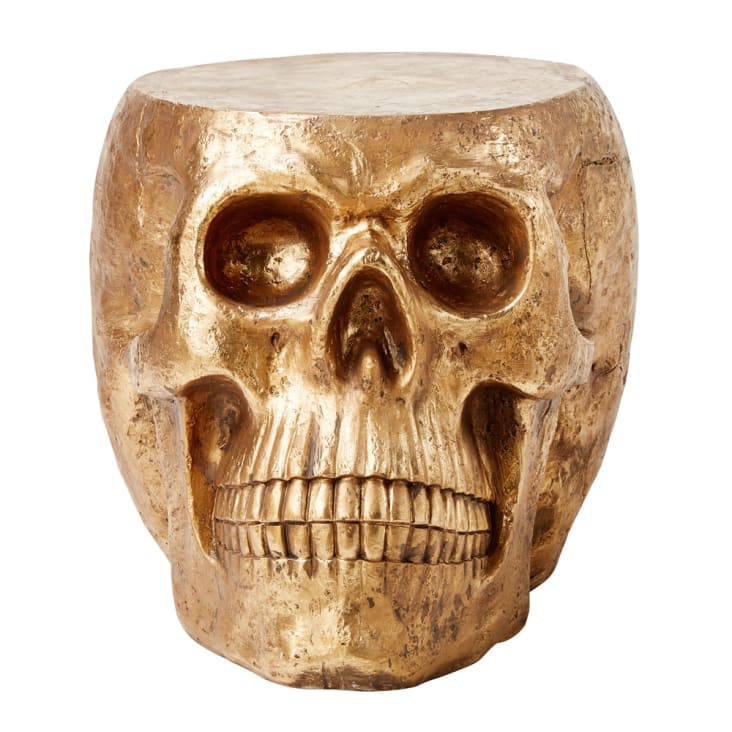 Maisons du Monde Benicio - Mesa auxiliar en forma de calavera dorada Mejor oferta