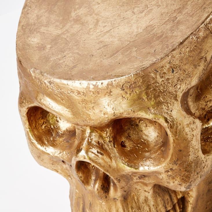 Maisons du Monde Benicio - Mesa auxiliar en forma de calavera dorada Mejor oferta