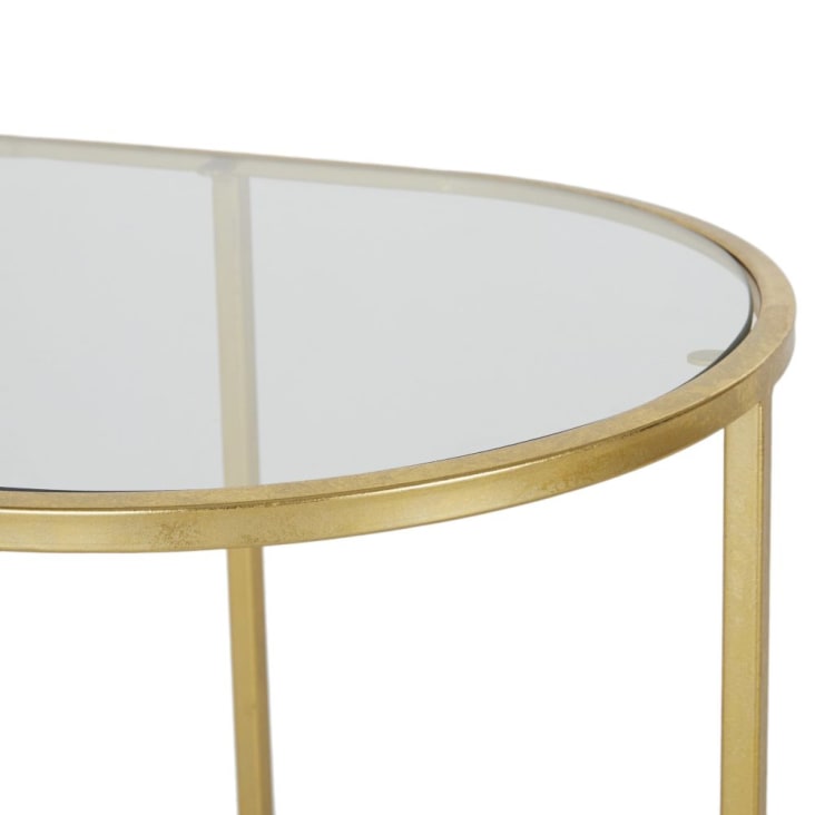 Maisons du Monde MELENA - Mesas auxiliares de cristal y metal dorado (x2) COMPRAR AHORA