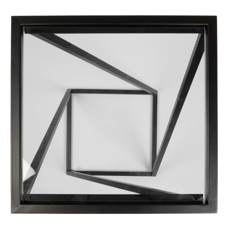 Maisons du Monde PIAZZELA - Mesa auxiliar de metal negro y cristal ÚLTIMAS EDICIONES