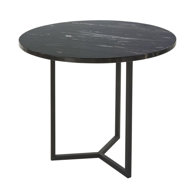 Maisons du Monde ANGELO - Mesa auxiliar de mármol y metal negro