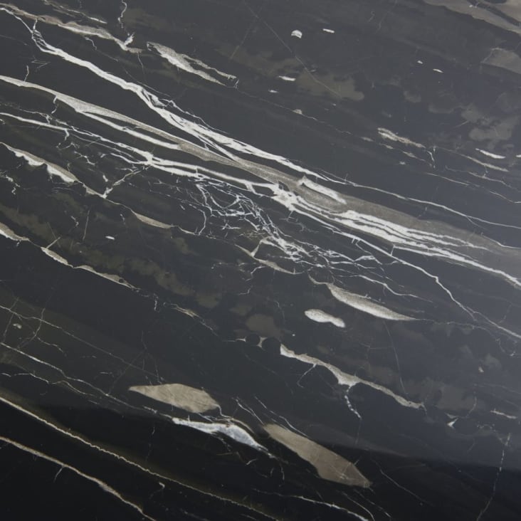 Maisons du Monde ANGELO - Mesa auxiliar de mármol y metal negro Últimos 2 días