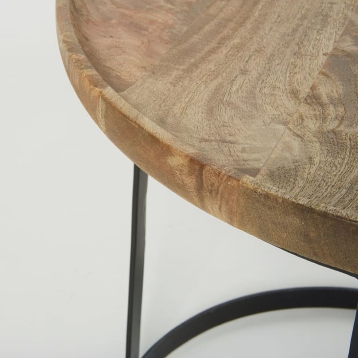 Maisons du Monde TAWA - Mesa auxiliar de mango y metal negro Último día
