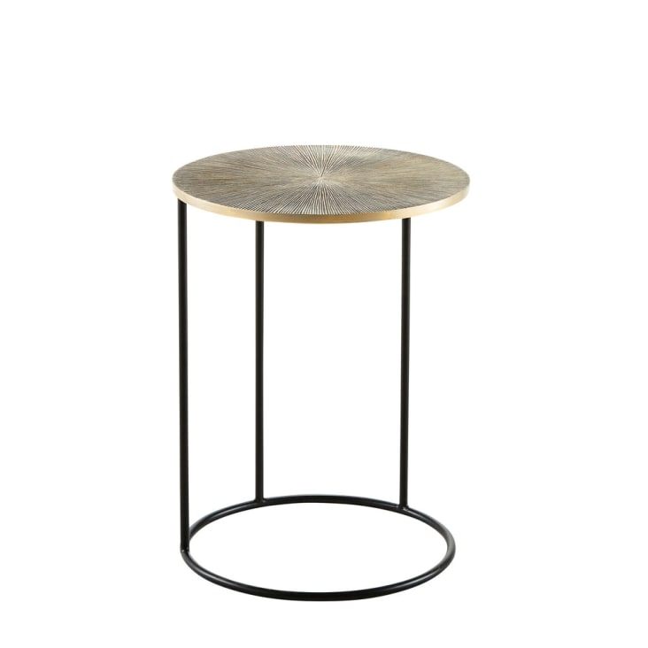 Maisons du Monde Amine - Mesa auxiliar de metal bronce y negro