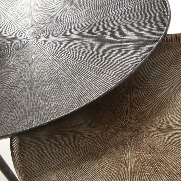 Maisons du Monde BENONI - Mesas auxiliares de aluminio negro y bronce (x2) Grandes descuentos