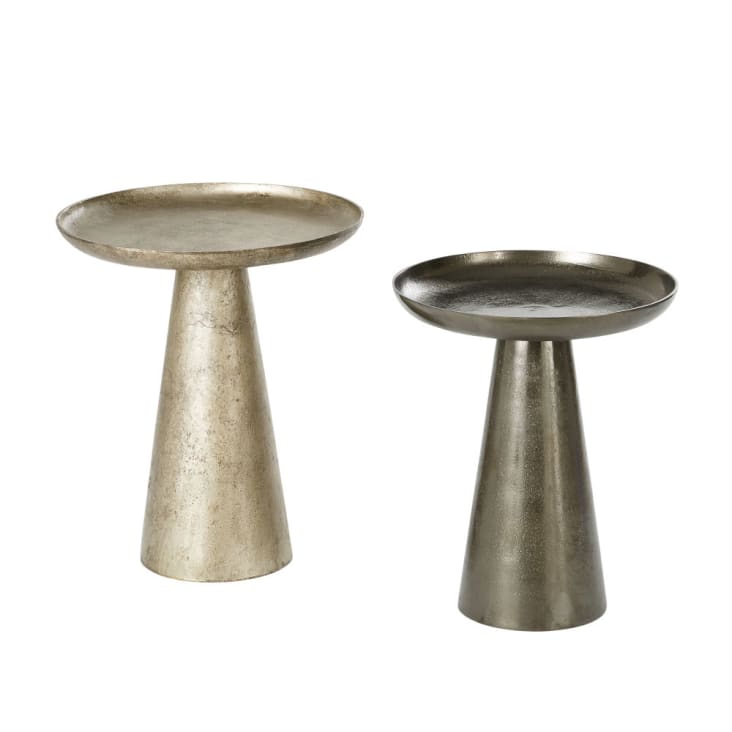 Maisons du Monde CAPETOWN - Mesas auxiliares de metal dorado y negro envejecido (x2)