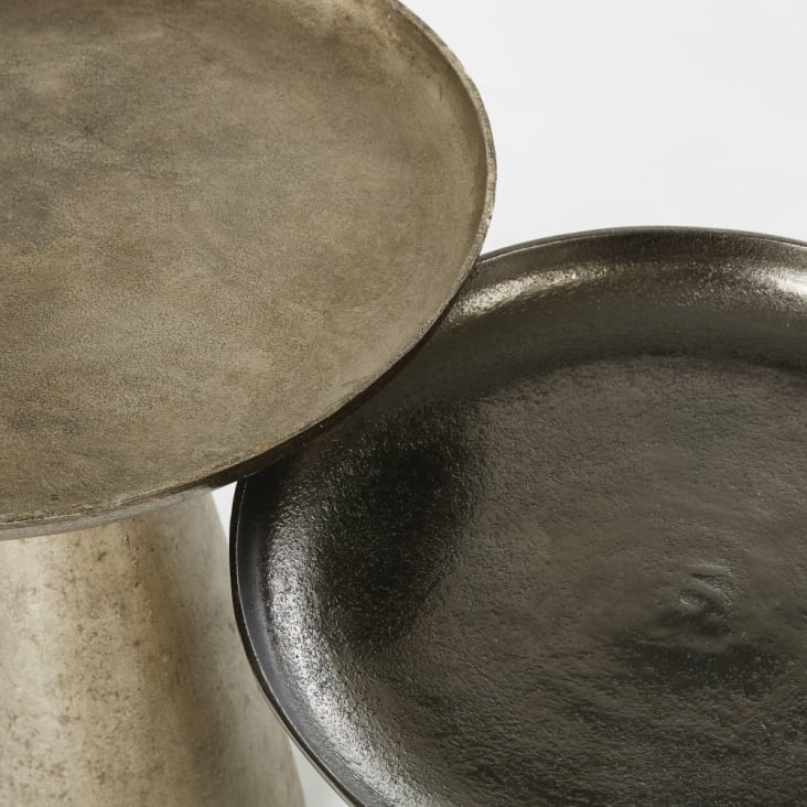 Maisons du Monde CAPETOWN - Mesas auxiliares de metal dorado y negro envejecido (x2) Envío internacional gratuito