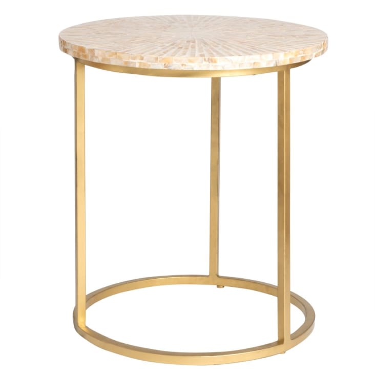 Maisons du Monde SONTAY - Mesa auxiliar de nácar y metal dorado Tienda de fábrica