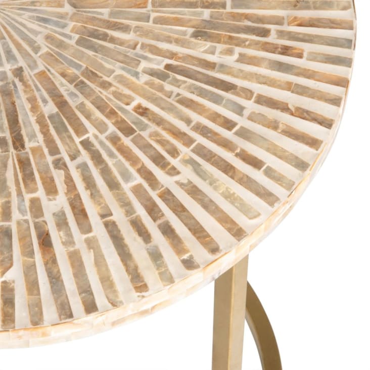 Maisons du Monde SONTAY - Mesa auxiliar de nácar y metal dorado Tienda de fábrica