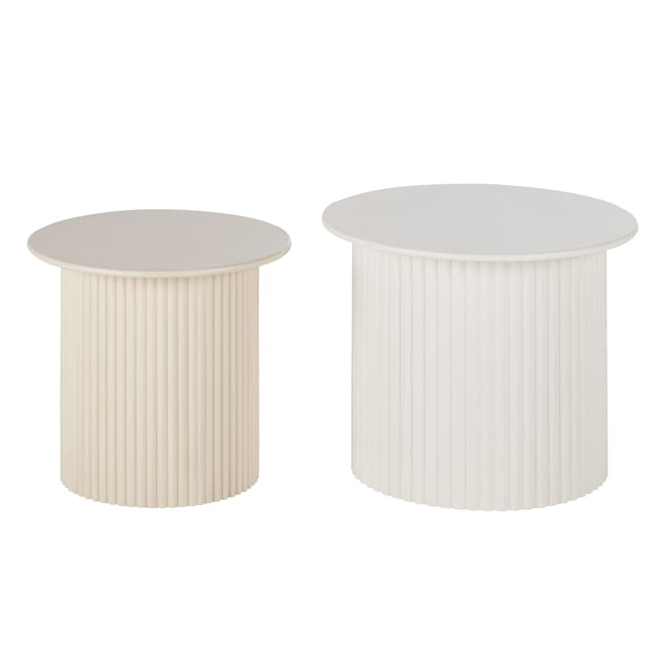 Maisons du Monde ROMEO - Mesas auxiliares en blanco y beige (x2) Precios de Black Friday