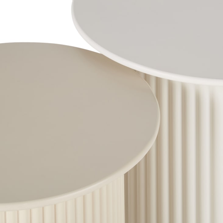 Maisons du Monde ROMEO - Mesas auxiliares en blanco y beige (x2) Precios de Black Friday