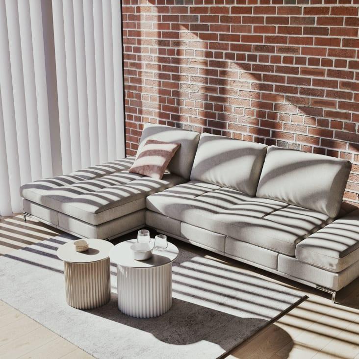 Maisons du Monde ROMEO - Mesas auxiliares en blanco y beige (x2) Precios de Black Friday