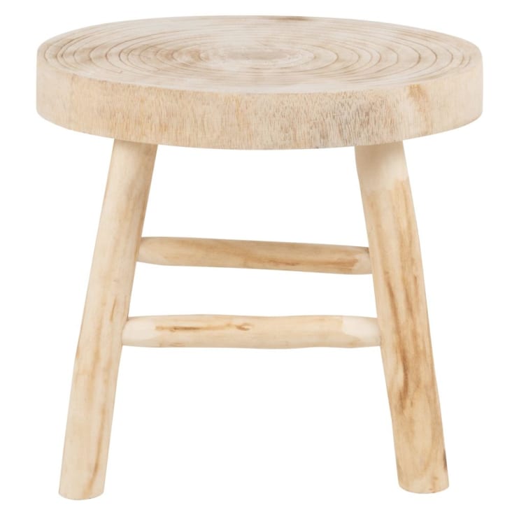 Maisons du Monde BRUTUS - Taburete pequeño de paulonia y álamo