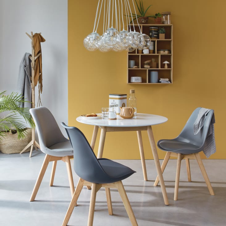 Maisons du Monde Spring - Mesa de comedor redonda blanca 4 personas D.90 Outlet online