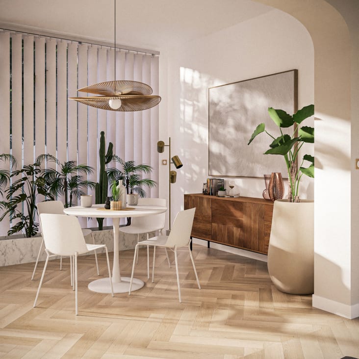 Maisons du Monde Circle - Mesa de comedor redonda blanca D. 100 cm Ofertas