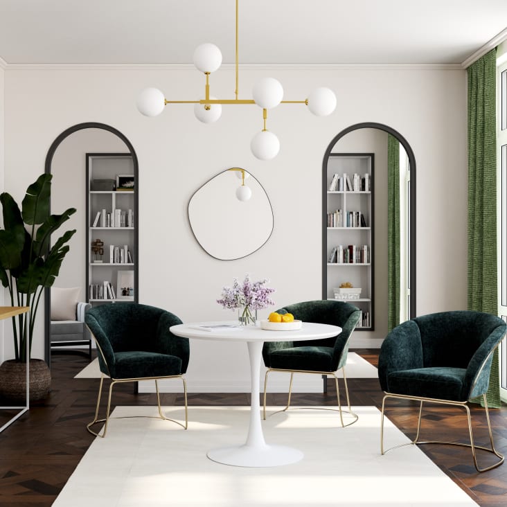 Maisons du Monde Circle - Mesa de comedor redonda blanca D. 100 cm Ofertas
