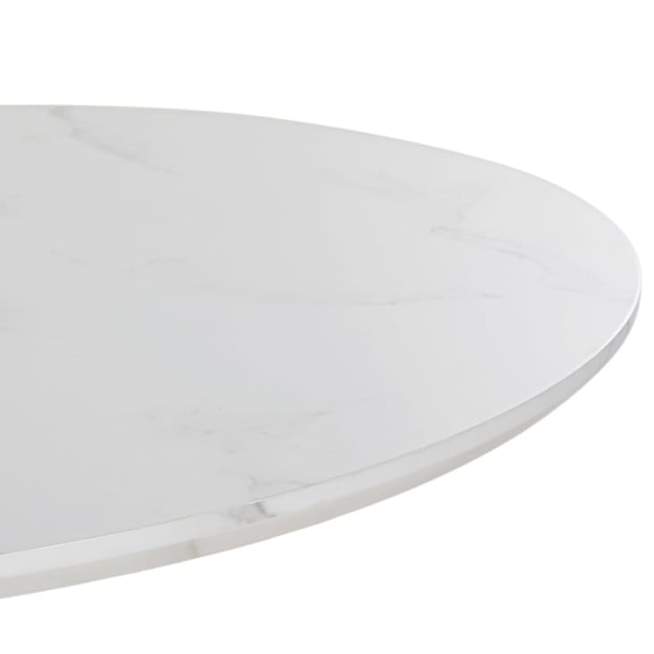 Maisons du Monde Circle - Mesa de comedor efecto mármol y metal blanco para 4/5 personas D. 100 Gran oferta