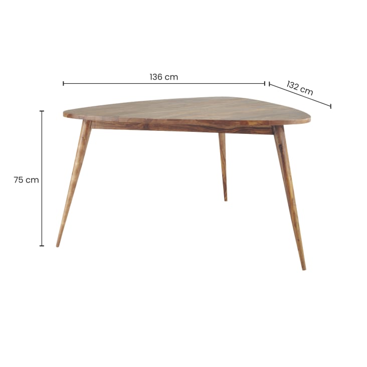 Maisons du Monde Andersen - Mesa de comedor vintage de sheesham macizo 6 personas L.136 Rebajas baratas