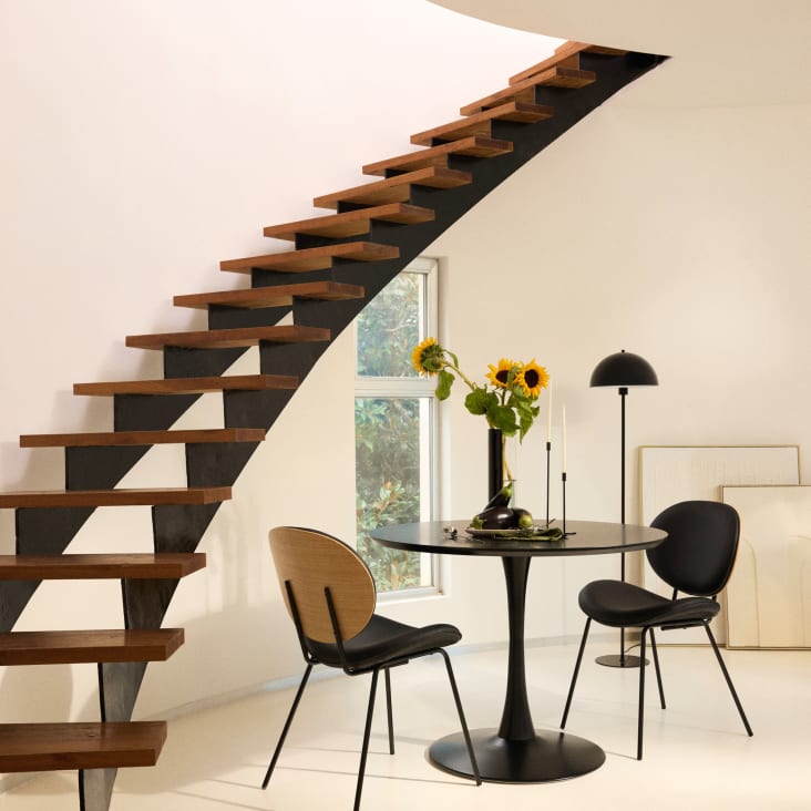 Maisons du Monde Circle - Mesa de comedor para 4/5 personas negra de 100 cm de diámetro Los más vendidos