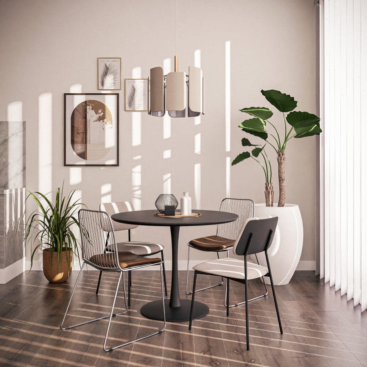 Maisons du Monde Circle - Mesa de comedor para 4/5 personas negra de 100 cm de diámetro Los más vendidos