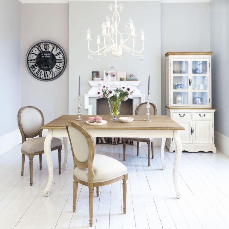 Maisons du Monde Léontine - Mesa de comedor 6/8 personas crema L.160 Tienda