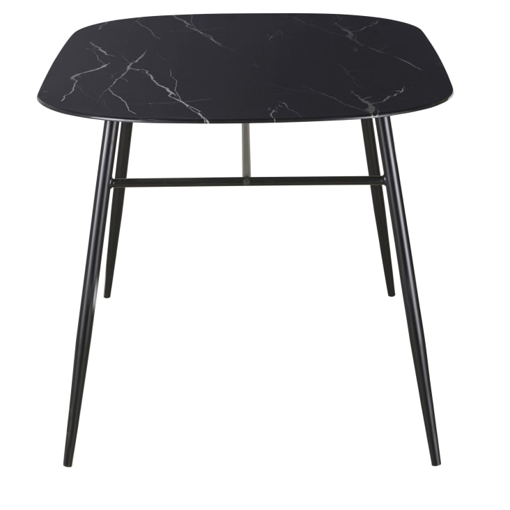 Maisons du Monde Rhea - Mesa de comedor de cristal con estampado efecto mármol para 4personas L.140 Rebajas online