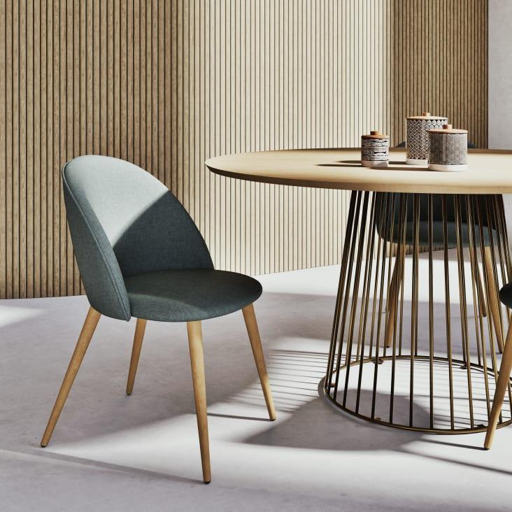 Maisons du Monde Dolores - Mesa de comedor redonda de madera de mango y metal color latón para 4/6personas L.140 Rebajas top