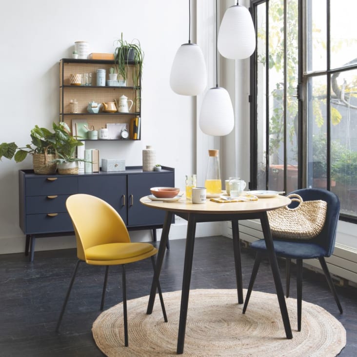 Maisons du Monde Spring - Mesa de comedor redonda y bicolor para 4 personas 90 cm de diámetro Envío gratis