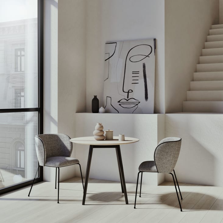 Maisons du Monde Spring - Mesa de comedor redonda y bicolor para 4 personas 90 cm de diámetro Envío gratis
