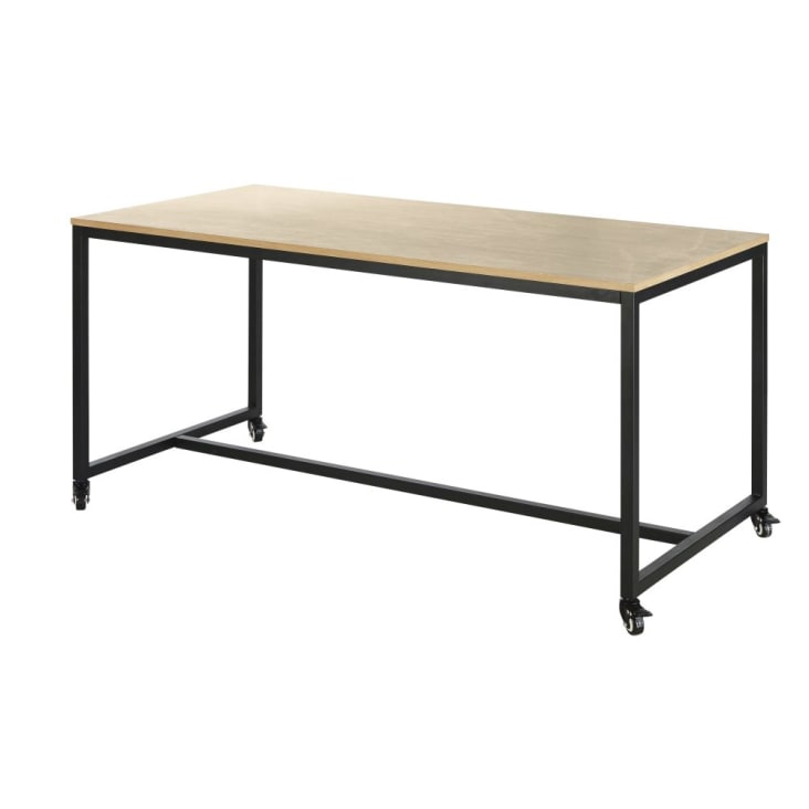Maisons du Monde Hudson Business - Mesa de comedor profesional con ruedas L.150 Últimos 3 días