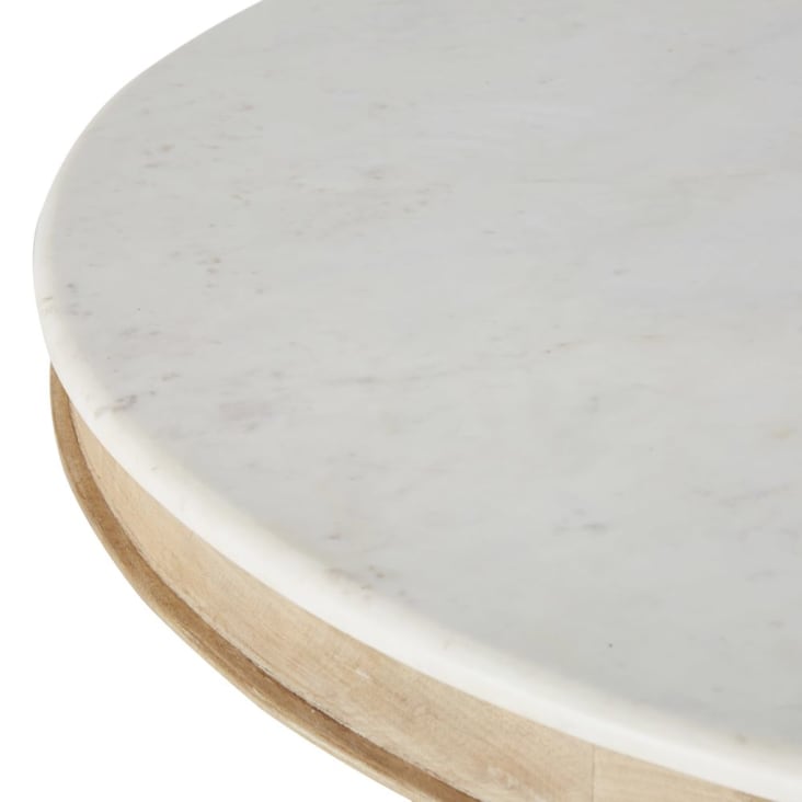 Maisons du Monde Honorine - Mesa de comedor redonda de mármol blanco para 5/6 personas D. 120 Últimos 2 días