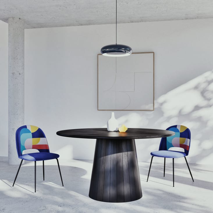 Maisons du Monde Menai - Mesa de comedor mango macizo negro 4/6 personas 140 cm de diámetro Solo hoy
