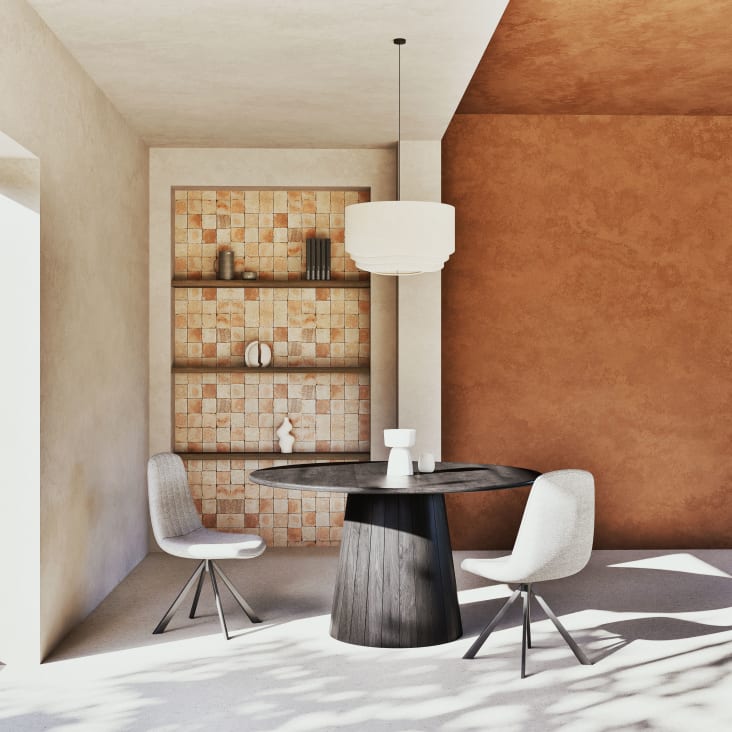 Maisons du Monde Menai - Mesa de comedor mango macizo negro 4/6 personas 140 cm de diámetro Solo hoy