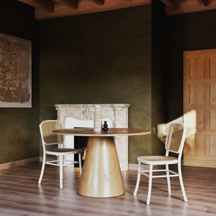 Maisons du Monde Nogobo - Mesa de comedor redonda de mango macizo blanqueado para 5/6 personas D.120 Promoción trimestral