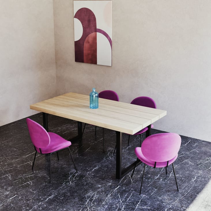 Maisons du Monde Malouine - Mesa de comedor con vigas de roble macizo para 6/8 personas L.180 Solo queda un día