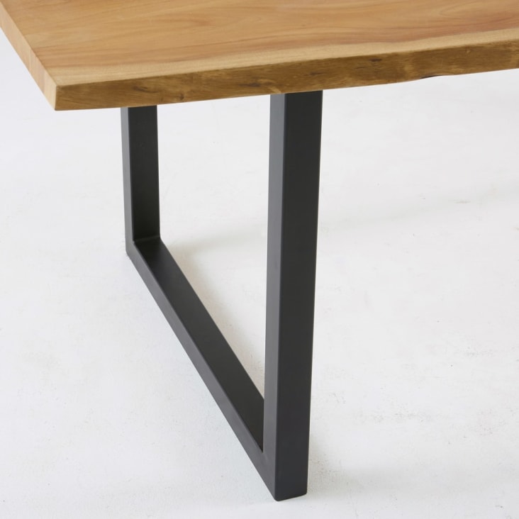 Maisons du Monde Palissandre - Mesa de comedor industrial de acacia y metal negro 8/10 personas An.200 Superdescuento