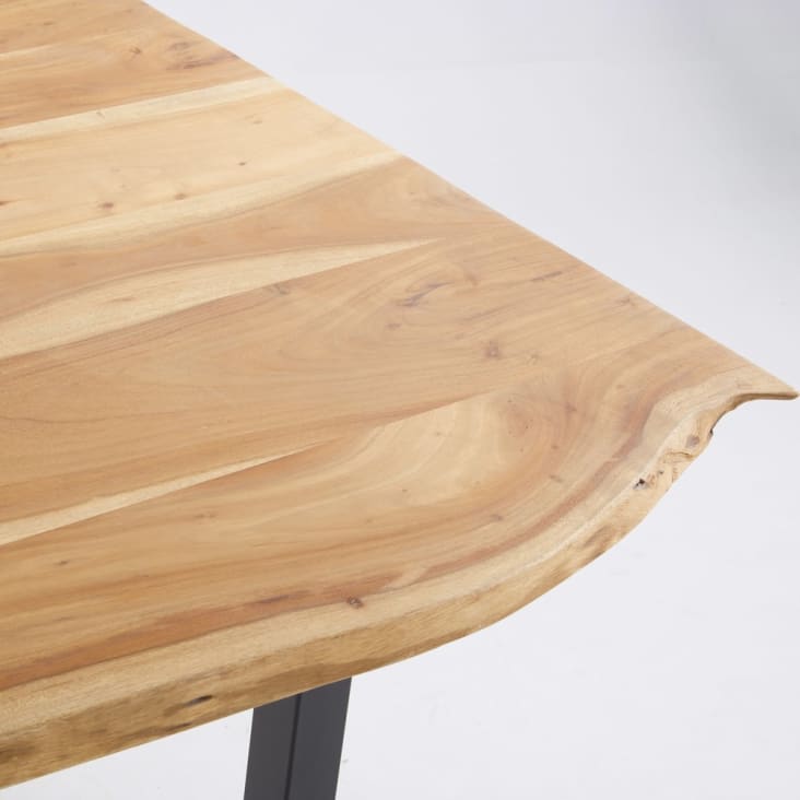 Maisons du Monde Palissandre - Mesa de comedor industrial de acacia y metal negro 8/10 personas An.200 Superdescuento