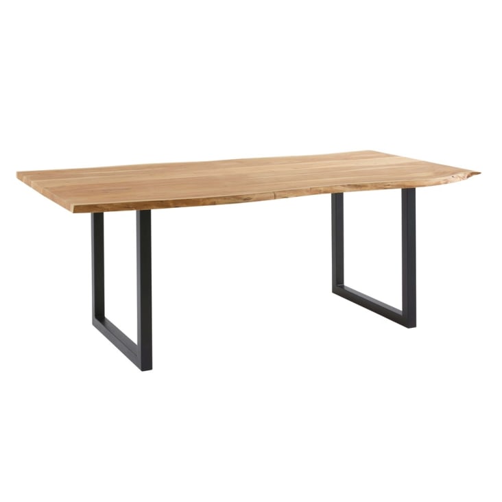 Maisons du Monde Palissandre - Mesa de comedor industrial de acacia y metal negro 8/10 personas An.200 Superdescuento