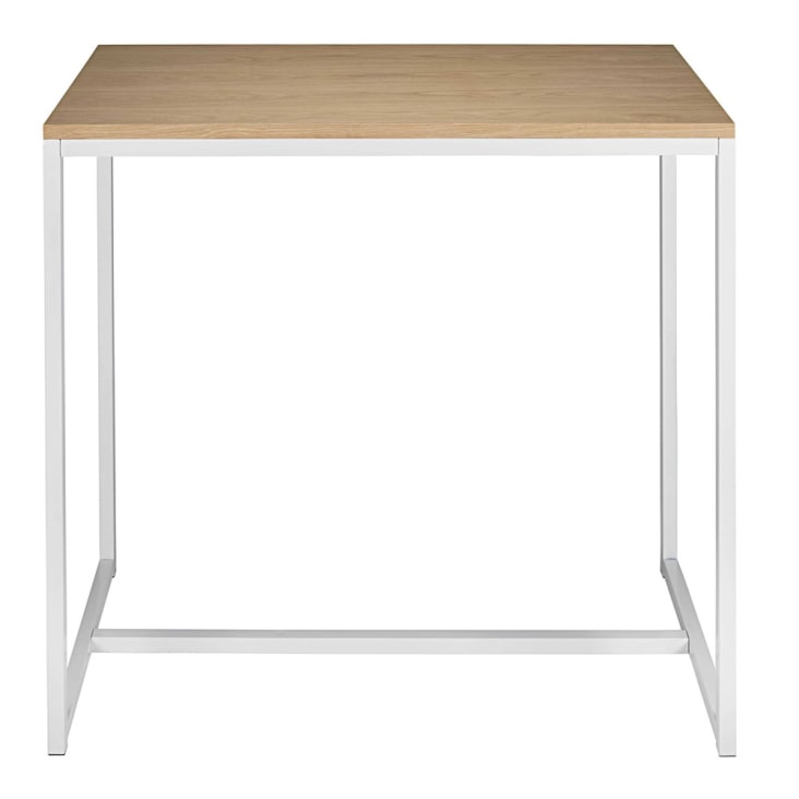 Maisons du Monde Igloo - Mesa alta de metal blanco L.120