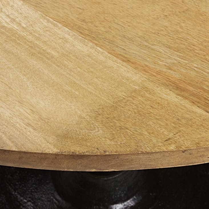 Maisons du Monde Factory - Mesa de comedor de mango macizo y metal negro D.115 Liquidación