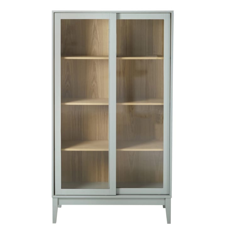 Maisons du Monde Illa - Vitrina vintage con 2 puertas de color gris azulado