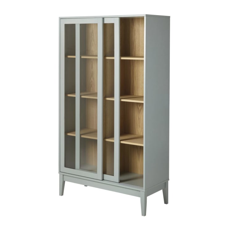 Maisons du Monde Illa - Vitrina vintage con 2 puertas de color gris azulado Oferta exclusiva