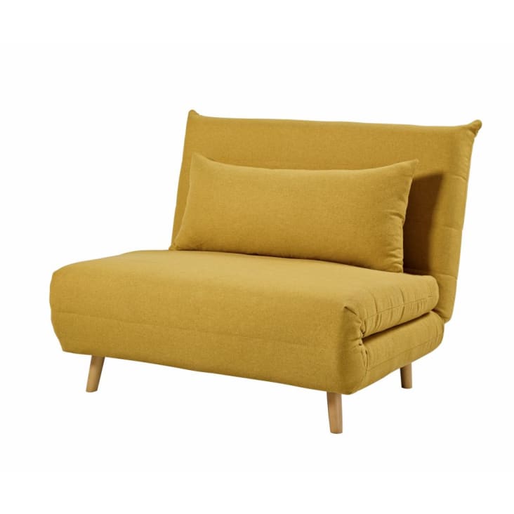 Maisons du Monde Nio - Sofá cama de 1 plaza en amarillo mostaza Última moda