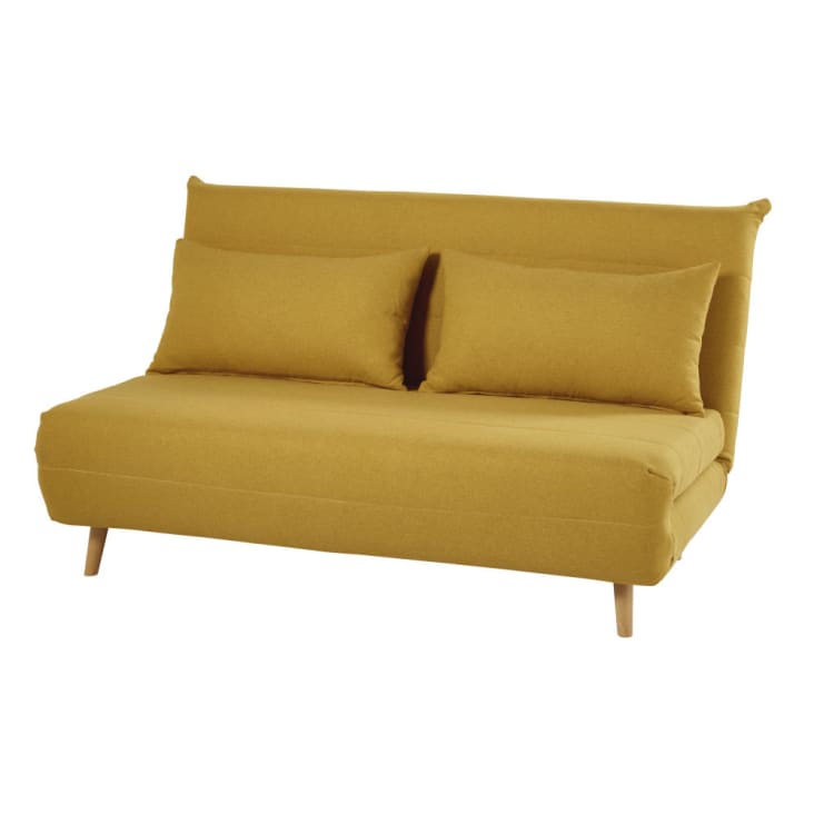 Maisons du Monde Nio - Sofá cama de 2 plazas amarillo mostaza Ofertas de temporada
