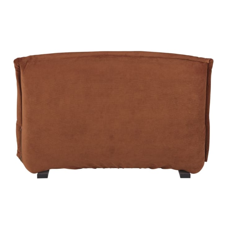 Maisons du Monde Hallen - Sofá clic-clac de 1 plaza de terciopelo acanalado naranja Rebajas de fin de temporada
