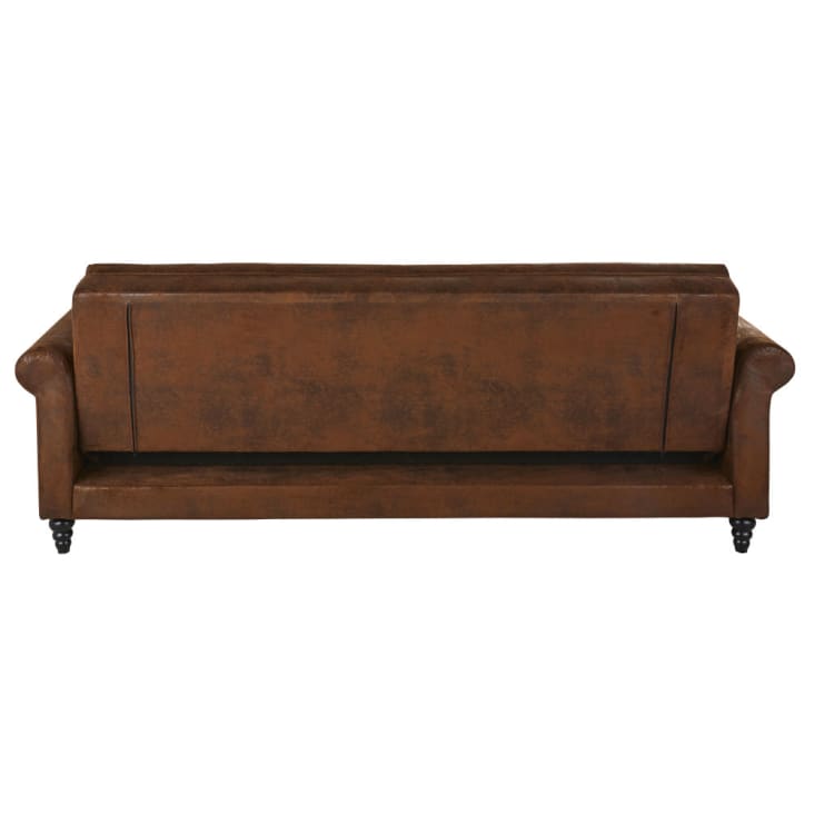 Maisons du Monde Lise - Sofá cama de 3/4 plazas de antelina marrón Precio ultrabajo