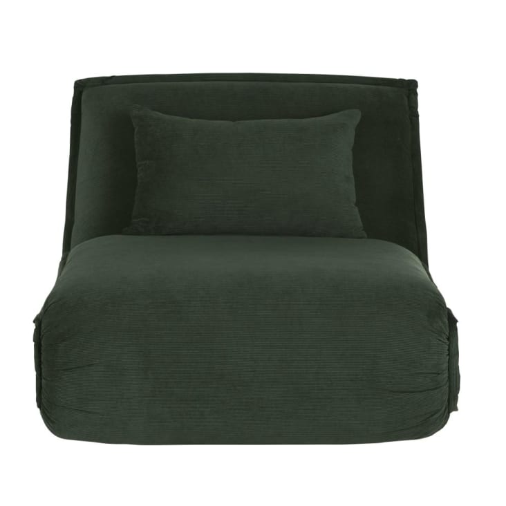 Maisons du Monde Hallen - Sofá clic-clac de 1 plaza de terciopelo acanalado verde