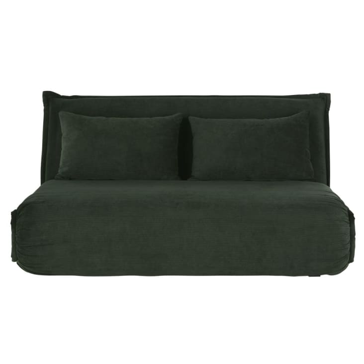 Maisons du Monde Hallen - Sofá cama de 2 plazas de pana verde