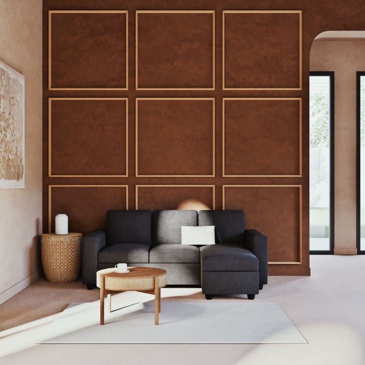 Maisons du Monde Jules - Sofá esquinero de 3 plazas antracita En oferta