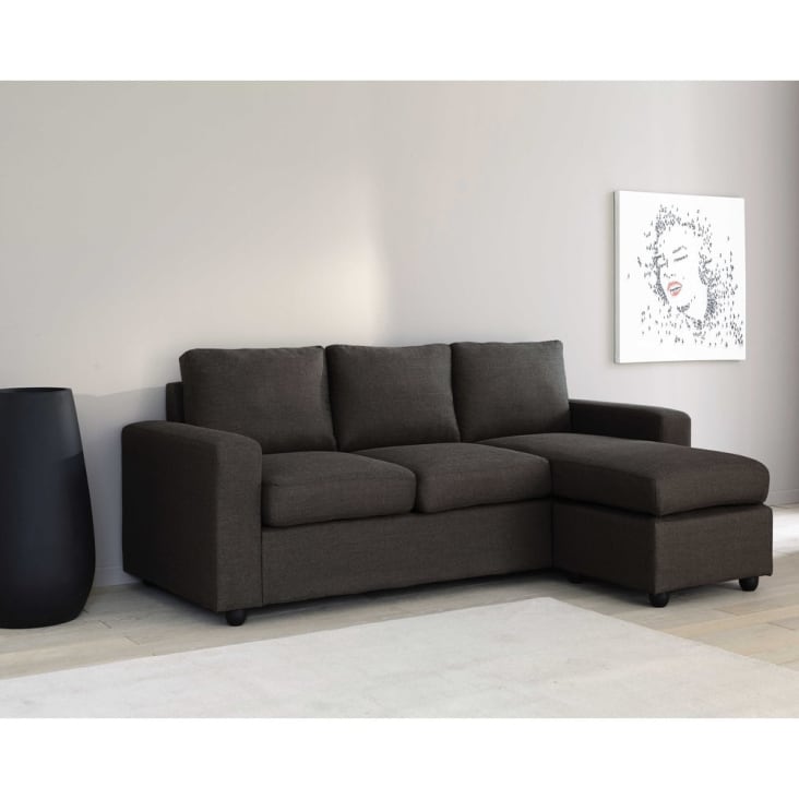 Maisons du Monde Jules - Sofá esquinero de 3 plazas antracita En oferta